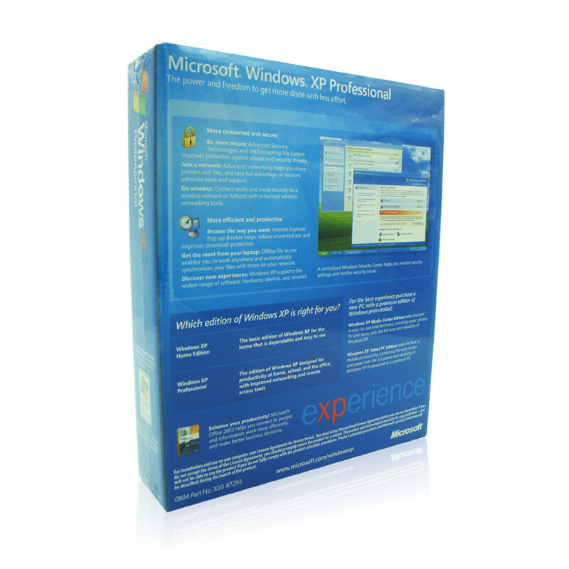 微软原装正版Win xp Windows XP 系统盘/ SP2 英文专业版 大彩包